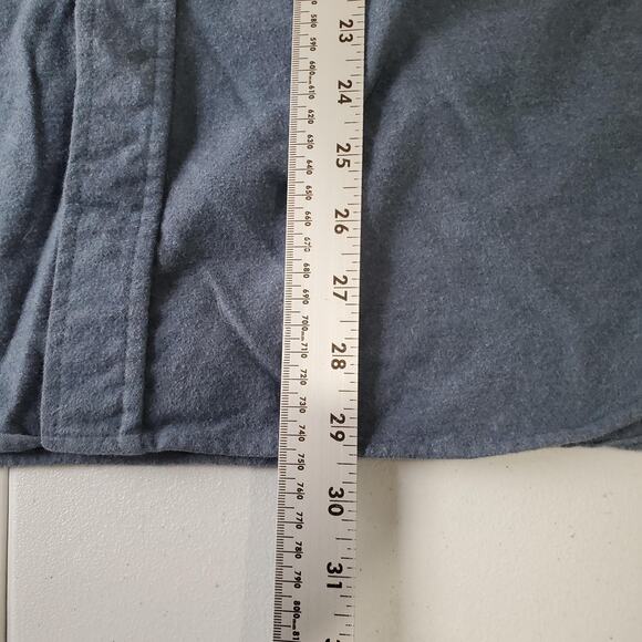 LL Bean Chamois Shirt Mens Small Blue Button Up Double Pocket Heavyweight - Picture 5 of 7